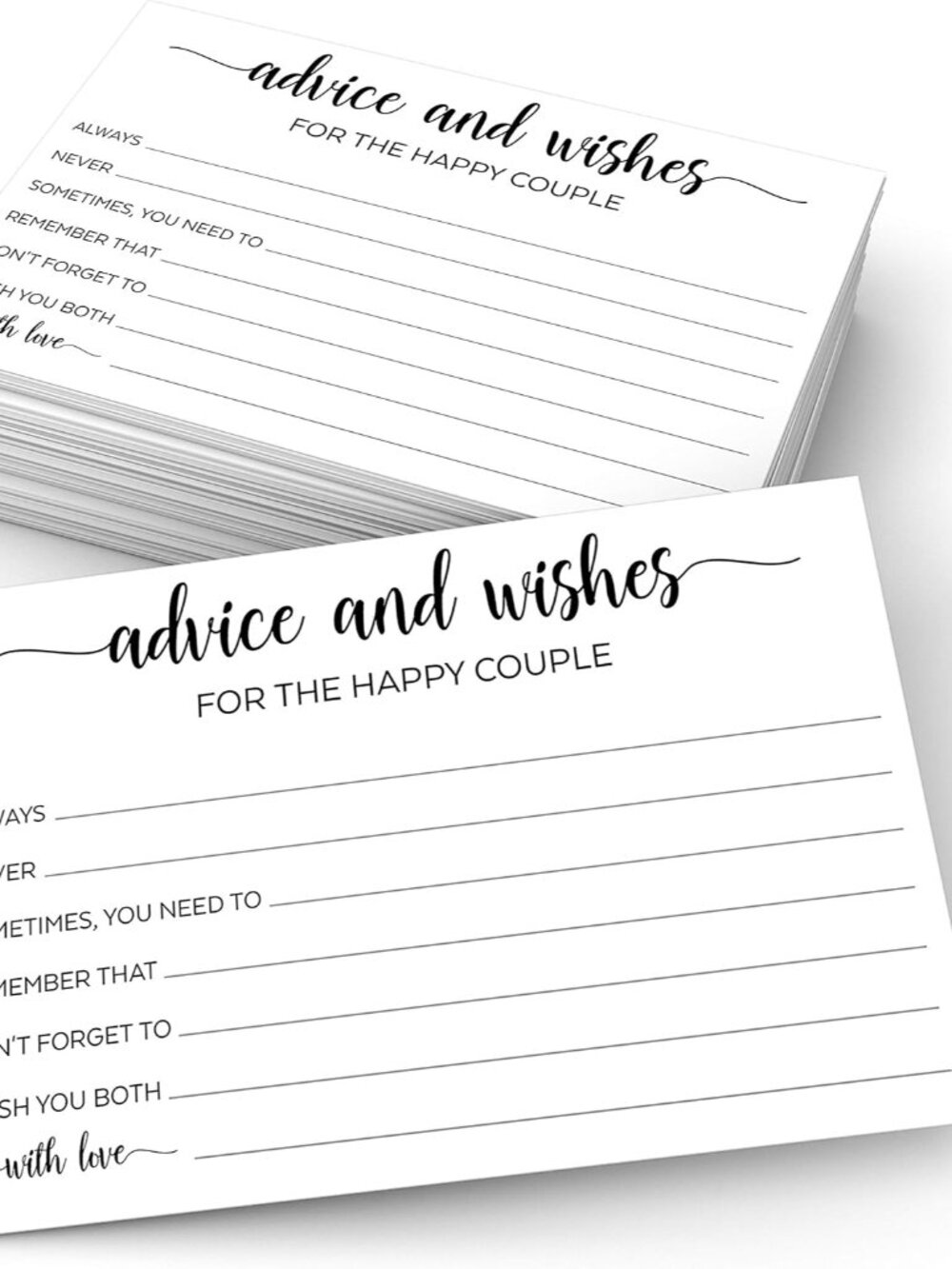 Happy Couple Advice and Wishes Cards, 4x6, Set of 50, White